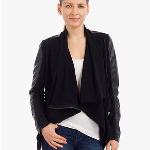 Blank NYC front drape faux leather jacket